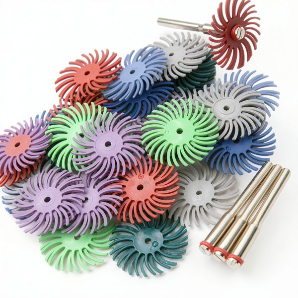 Radial Bristle Disc Kit 1 Inch 7 Grit 35Pcs with 3mm Shank for Rotary Tools 80-2500 for Jewelry Wood Metal Polishing Cleaning Finishing Deburring-5
