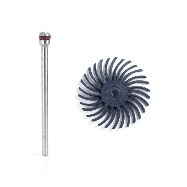 HARFINGTON 30pcs Radial Bristle Disc Set 1" 120 Grit Detail Abrasive Brush Kit Gap Polishing Wheel Assortment with 1/8" Mandrels Shank for Jewelry Wood Metal Polishing Cleaning, Blue-1