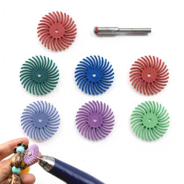7PCS Radial Bristle Disc Set – 6 Sizes Polishing Impellers for Buffing-0