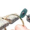 HARFINGTON 10pcs Radial Bristle Disc Set 1" 80 Grit Detail Abrasive Brush Kit Gap Polishing Wheel Assortment with 1/8" Mandrels Shank for Jewelry Wood Metal Polishing Cleaning, Green-5