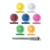 Dedeco Sunburst Radial Bristle Discs - 7/8”(22mm) Dia, Dual TC Bristle, 1/16”(1mm) Arbor, Precision Thermoplastic Rotary Polishing Tool, Aluminum Oxide-1