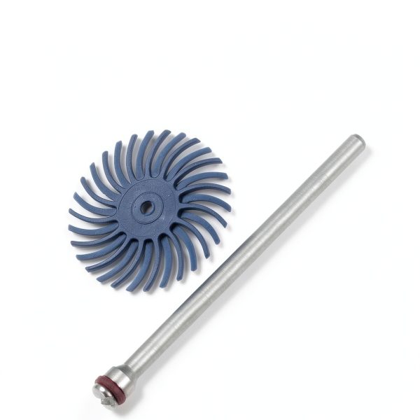 HARFINGTON 30pcs Radial Bristle Disc Set 1" 120 Grit Detail Abrasive Brush Kit Gap Polishing Wheel Assortment with 1/8" Mandrels Shank for Jewelry Wood Metal Polishing Cleaning, Blue-2