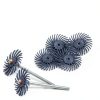 HARFINGTON 30pcs Radial Bristle Disc Set 1" 120 Grit Detail Abrasive Brush Kit Gap Polishing Wheel Assortment with 1/8" Mandrels Shank for Jewelry Wood Metal Polishing Cleaning, Blue-3