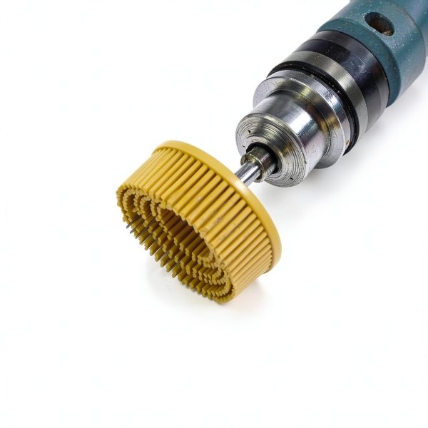 HARFINGTON 5pcs Bristle Disc 2" 50 Grit Abrasive Brush Deburring Electric Disc Brush with Quick Change Roll Lock Abrasive Coating Removal Disc for Metal, Green-6