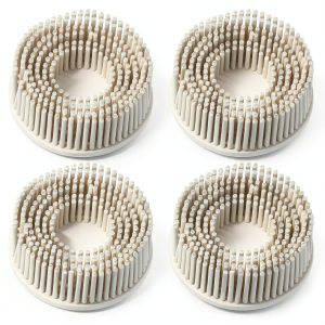 HARFINGTON 4pcs Bristle Disc 2" 120 Grit R-Type Abrasive Brush Gray-0