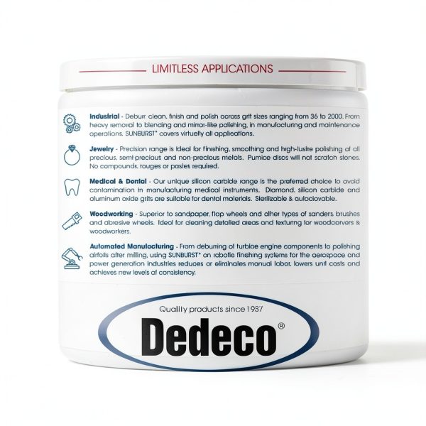 Dedeco Sunburst Radial Bristle Discs 12-Pack 3/4" Pink 600 Grit Pumice-5