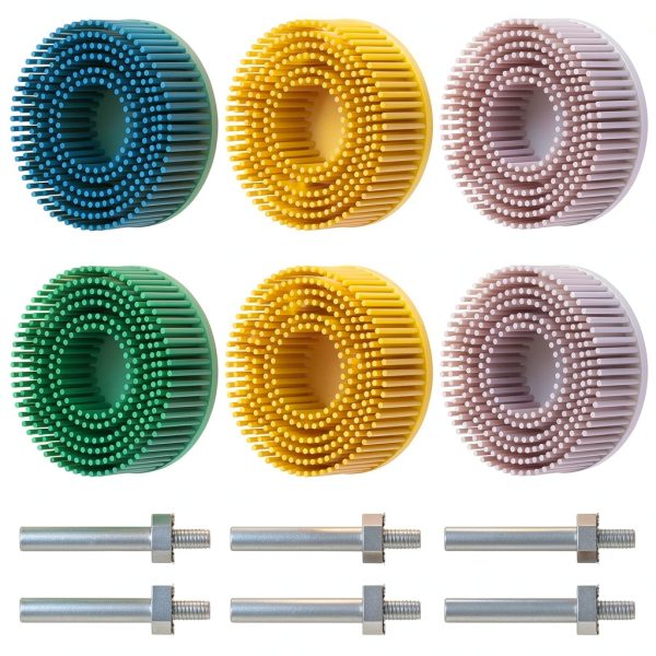 2 Inch Bristle Disc ZEHIQ 6 Pack 50/80/120 Grits with 1/4" Shank-0