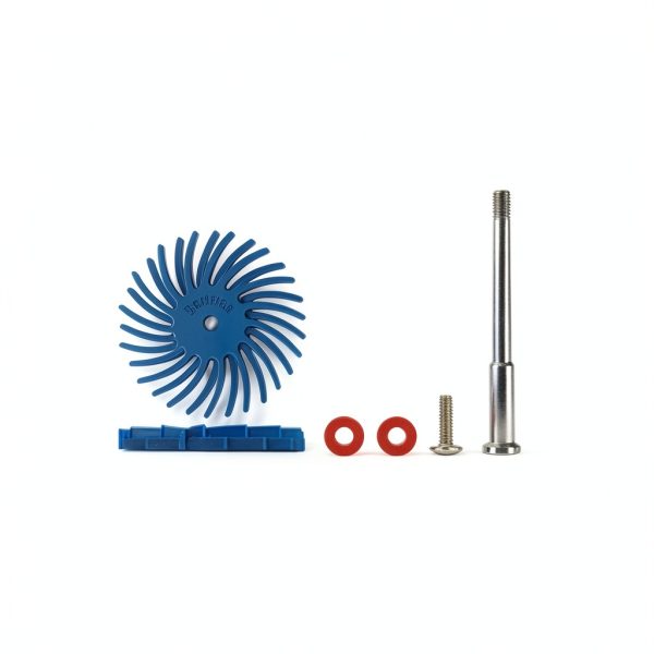 Dedeco Sunburst Radial Bristle Discs - 7/8”(22mm) Dia, Dual TC Bristle, 1/16”(1mm) Arbor, Precision Thermoplastic Rotary Polishing Tool, Aluminum Oxide-6