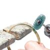 HARFINGTON 30pcs Radial Bristle Disc Set 1" 120 Grit Detail Abrasive Brush Kit Gap Polishing Wheel Assortment with 1/8" Mandrels Shank for Jewelry Wood Metal Polishing Cleaning, Blue-5
