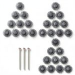 HARFINGTON 30pcs Radial Bristle Disc Set 1" 120 Grit Detail Abrasive Brush Kit Gap Polishing Wheel Assortment with 1/8" Mandrels Shank for Jewelry Wood Metal Polishing Cleaning, Blue-0