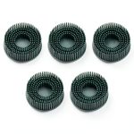 HARFINGTON 5pcs Bristle Disc 2" 50 Grit Abrasive Brush Deburring Electric Disc Brush with Quick Change Roll Lock Abrasive Coating Removal Disc for Metal, Green-0