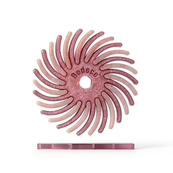 Dedeco Sunburst Radial Bristle Discs 12-Pack 3/4" Pink 600 Grit Pumice-0
