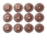 Dedeco Sunburst Radial Bristle Discs 4" Curved 3/8" Arbor Red 220 Grit-0