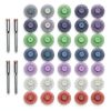 Radial Bristle Disc Kit 1 Inch 7 Grit 35Pcs with 3mm Shank for Rotary Tools 80-2500 for Jewelry Wood Metal Polishing Cleaning Finishing Deburring-0