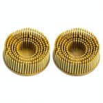 HARFINGTON 2pcs Bristle Disc 2" 80 Grit R-Type Abrasive Brush Coarse Bristle Disc Deburring Electric Disc Brush Attachment Abrasive Coating Removal Disc for Metal, Yellow-0