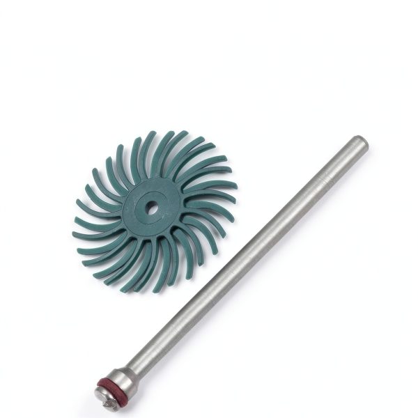 HARFINGTON 10pcs Radial Bristle Disc Set 1" 80 Grit Detail Abrasive Brush Kit Gap Polishing Wheel Assortment with 1/8" Mandrels Shank for Jewelry Wood Metal Polishing Cleaning, Green-2