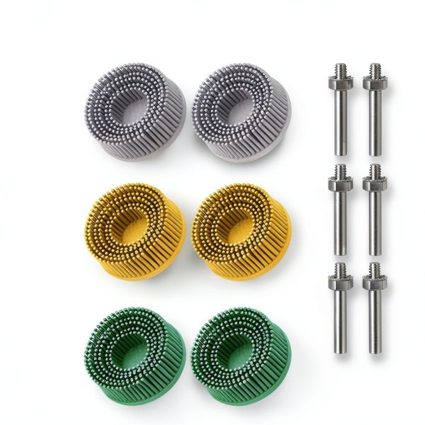 6 Pack 2 Inch Bristle Disc Grit 50# 80# 120# with 1/4" Shank Attachment Abrasive Coating Removal Disc for Metal (6, 2 inch)-1