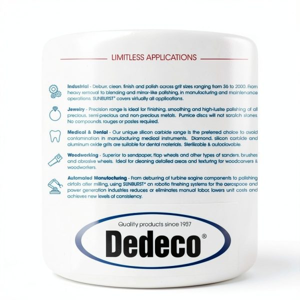 Dedeco Sunburst Radial Bristle Disc 2" 400 Grit Blue 1/4" Arbor-4
