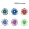 Swpeet 66Pcs 1 Inch 6 Mixed Grit 80/120/220/400/600/1000 Radial Bristle Disc Abrasive Brush Gap Polishing Pad Buffing Wheel Assortment Kit with 1/8" Shank for Rotary Tools Cleaning Finishing Deburring-1