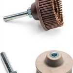 2Pcs 120 Grit White Bristle Disc Attachment, 2 Inch Abrasive Bristle Disc Gasket Removal Disc with 1/4 Shank Coating Removal Disc for Rotary Tool-0