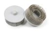 HARFINGTON 2pcs Bristle Disc 2" 120 Grit Abrasive Brush Deburring Electric Disc Brush with Quick Change Roll Lock Abrasive Coating Removal Disc for Metal, White-3
