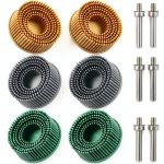 Honoson 6 Pieces 2 Inch Bristle Disc Grit Abrasive Bristle Disc 50# 80# 120# with 1/4 Inch Shank Attachment Abrasive Coating Removal for Metal-0