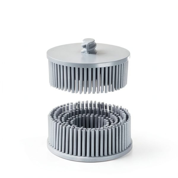 HARFINGTON 2pcs Bristle Disc 2" 120 Grit Abrasive Brush Deburring Electric Disc Brush with Quick Change Roll Lock Abrasive Coating Removal Disc for Metal, White-1