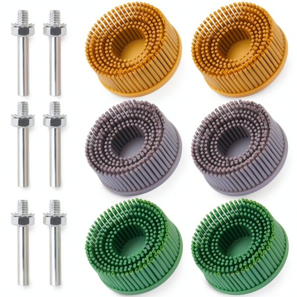 2 Inch Bristle Disc,6 Pieces Bristle Disc Grade - 120# 80# 50# Grit Abrasive Coating Removal Disc for Metal with 1/4 Inch Shank Attachment-0