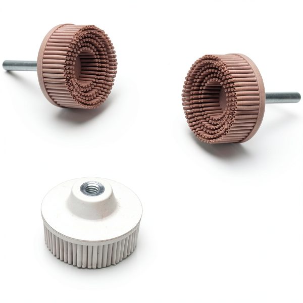 2Pcs 120 Grit White Bristle Disc Attachment, 2 Inch Abrasive Bristle Disc Gasket Removal Disc with 1/4 Shank Coating Removal Disc for Rotary Tool-3