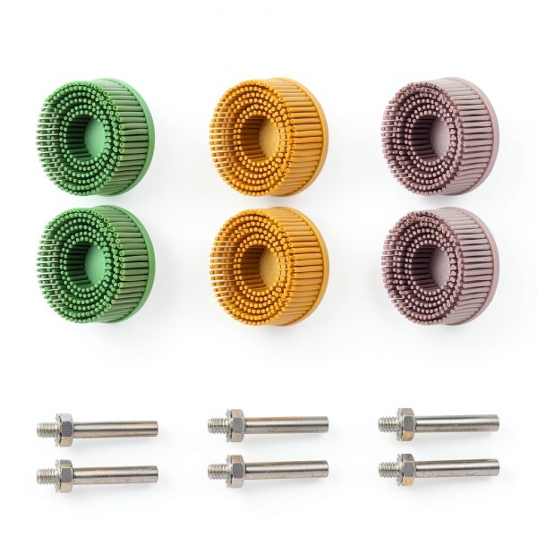 2 Inch Bristle Disc,6 Pieces Bristle Disc Grade - 120# 80# 50# Grit Abrasive Coating Removal Disc for Metal with 1/4 Inch Shank Attachment-2