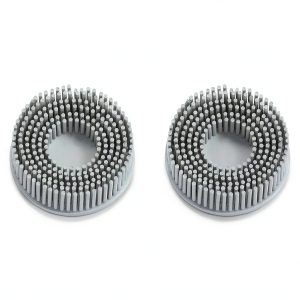 HARFINGTON 2pcs Bristle Disc 2" 120 Grit Abrasive Brush Deburring Electric Disc Brush with Quick Change Roll Lock Abrasive Coating Removal Disc for Metal, White-0