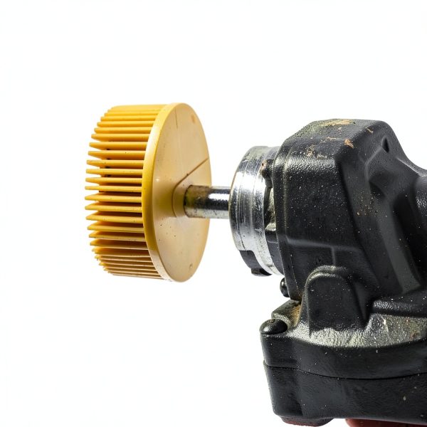 HARFINGTON 2pcs Bristle Disc 2" 120 Grit Abrasive Brush Deburring Electric Disc Brush with Quick Change Roll Lock Abrasive Coating Removal Disc for Metal, White-5
