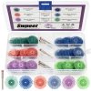 Swpeet 66Pcs 1 Inch 6 Mixed Grit 80/120/220/400/600/1000 Radial Bristle Disc Abrasive Brush Gap Polishing Pad Buffing Wheel Assortment Kit with 1/8" Shank for Rotary Tools Cleaning Finishing Deburring-0